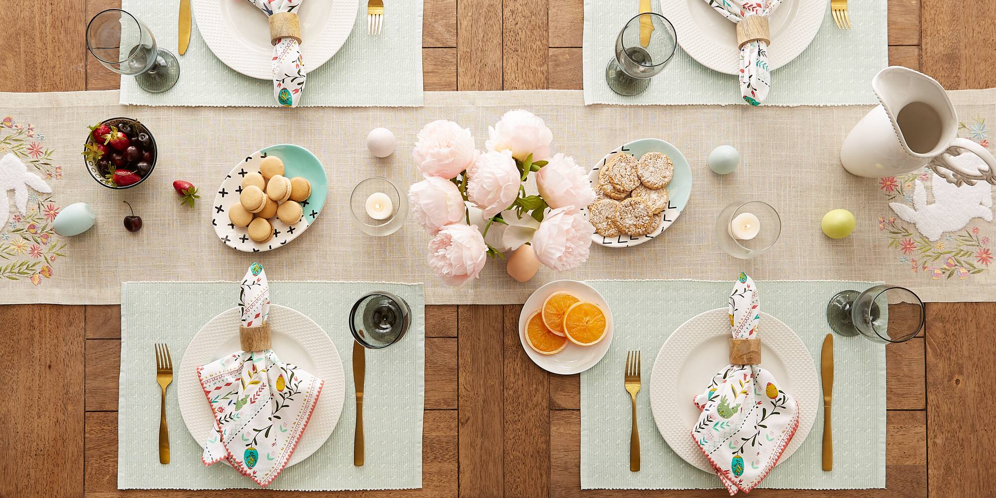 DII® Misty Blue Dobby Dots Rib Placemat (Set of 6)